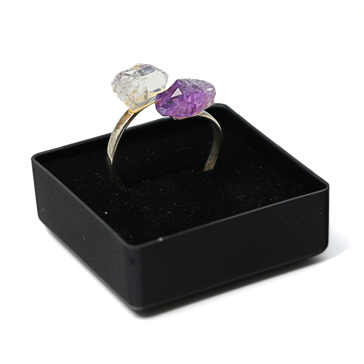 Astra Edelstein Ring – Doppelspitze & 925er Silber
