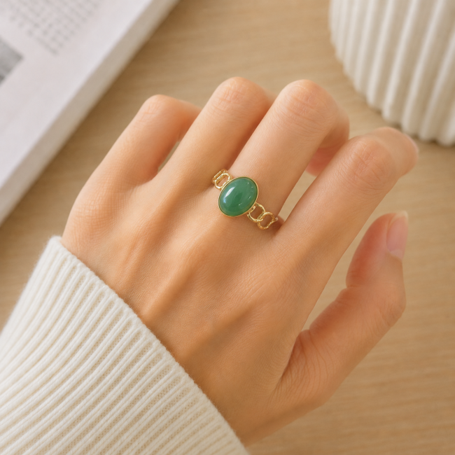 Savia Edelstein Ring – Grüner Aventurin